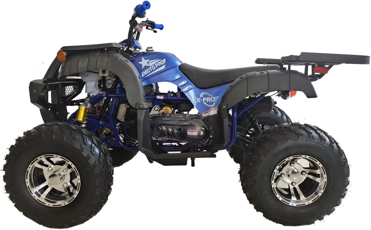 X-PRO 200 Adult ATV with Automatic Transmission w/Reverse, Big 23"/22" Aluminium Rim Wheels! (Blue)