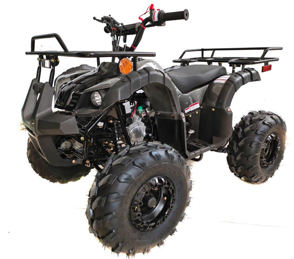 HHH 125cc ATV Quad Upgraded 125cc ATV with Reverse, Led Lights, Big Wide Tires with Matching Rims Gas 4 Wheeler for Youth and Children (Blue) (Factory Packaged)