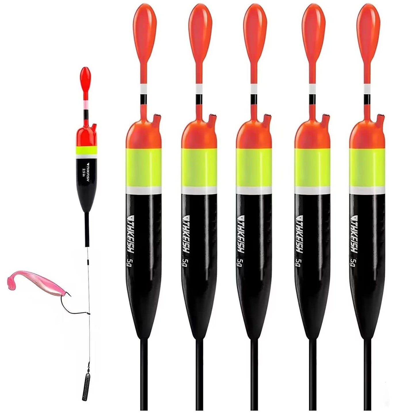 THKFISH Fishing Bobbers Fishing Floats and Bobbers Slip Bobbers for Fishing Balsa Floats Crappie Fishing Bobbers 1/6oz(3.47"X0.47"X6.73") 3/8oz(3.84"X0.6"X 7.2") 1/2oz(4.13"X0.75"X7.87")