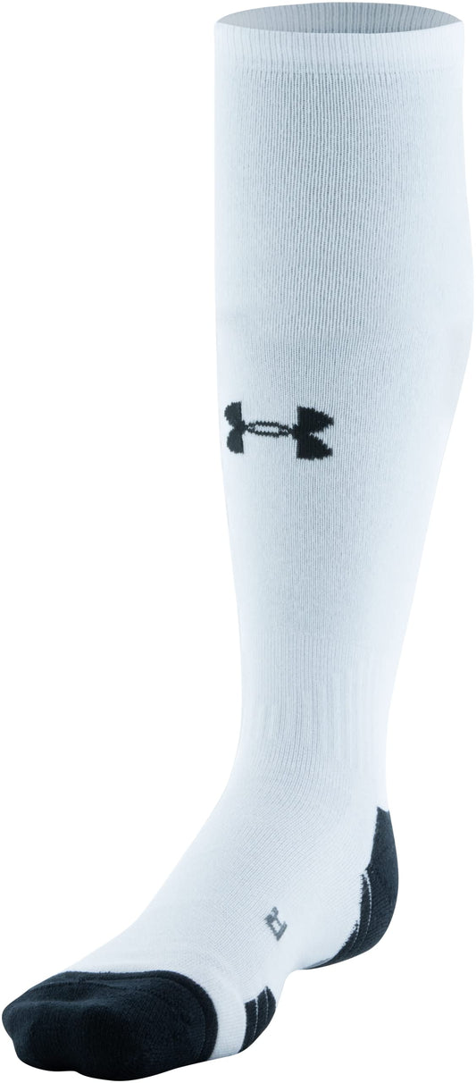 Under Armour Adult Team Over-The-Calf Socks, 1-Pair, White/Black/Black, X-Large