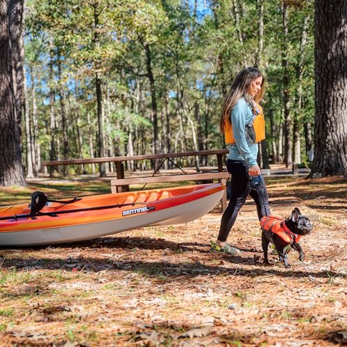 Pelican Sentinel 100X - Recreational Sit on top Kayak - Fade Fireman Red Yellow - Lightweight - Ergoform Backrest - 10 ft