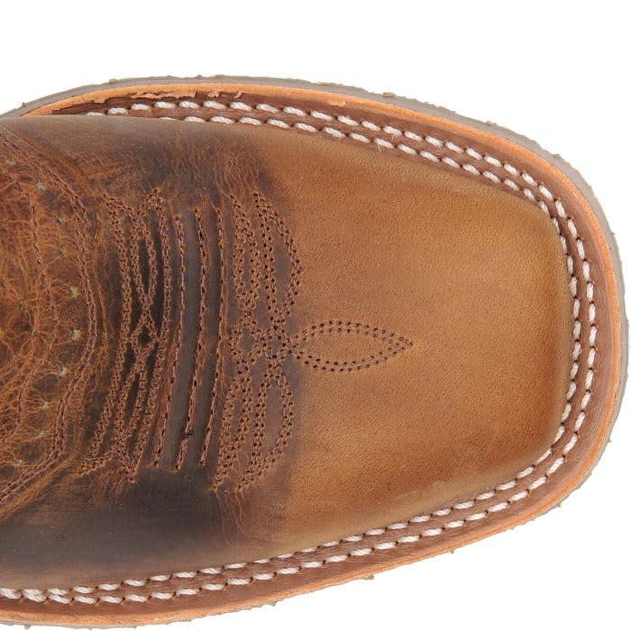 DOUBLE-H 11" Jase Square Toe Western Boots for Men - Texon Insole with Cork Inlay, Oil- and Slip-Resistant I.C.E. Outsole, EH-Rated and Made in USA