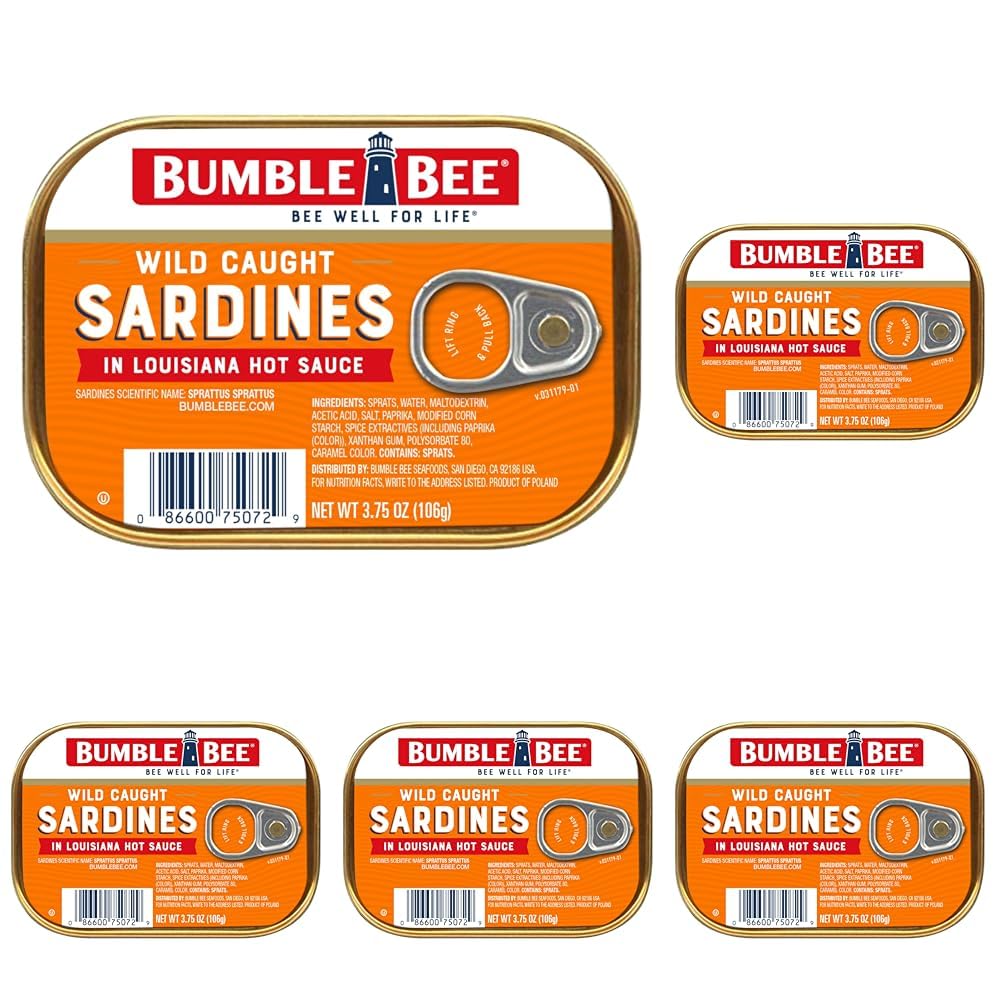Bumble Bee Sardines in Mustard Sauce, 3.75 oz Tin - Wild Caught, Gluten Free, Keto, Kosher