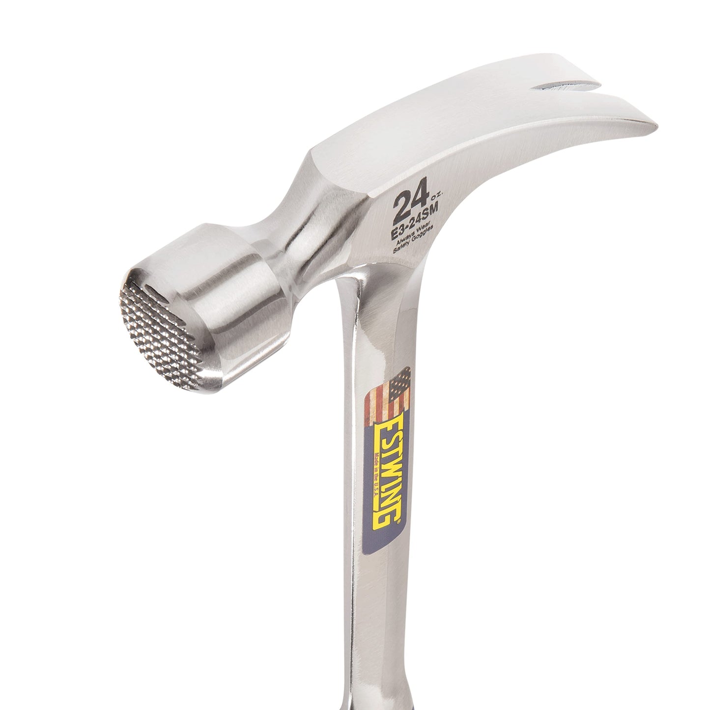 ESTWING Framing Hammer - 22 oz Long Handle Straight Rip Claw with Milled Face & Shock Reduction Grip - E3-22SM