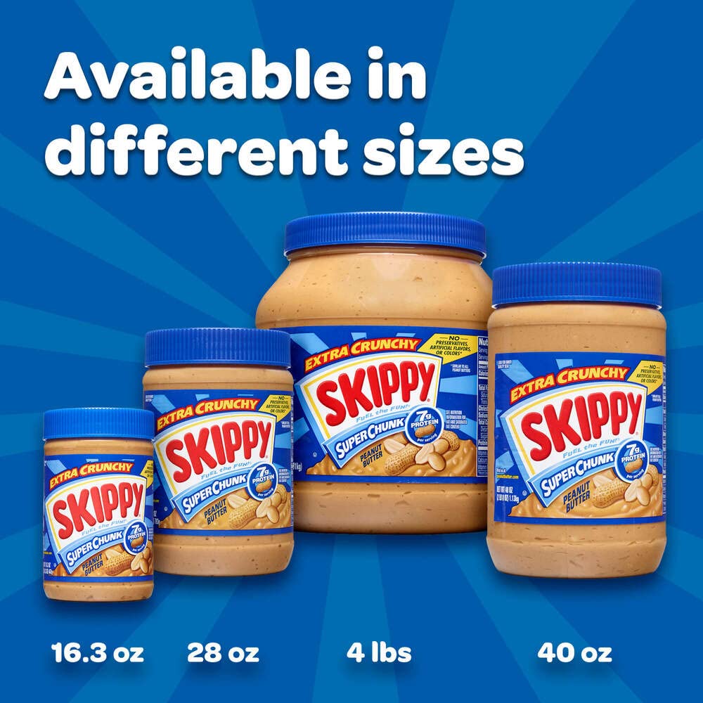 SKIPPY Peanut Butter, Super Chunk, 40 Ounce