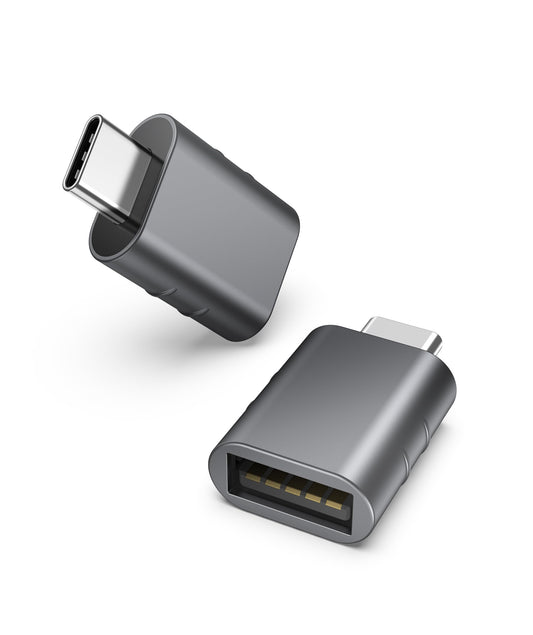 Syntech USB C to USB Adapter Pack of 2, USB 3.0 Female to Thunderbolt 4/3 Adapter Compatible with MacBook Pro Air 2024, Surface, iPad, iPhone, Galaxy Notebook, XPS and More Type C Devices, Space Grey