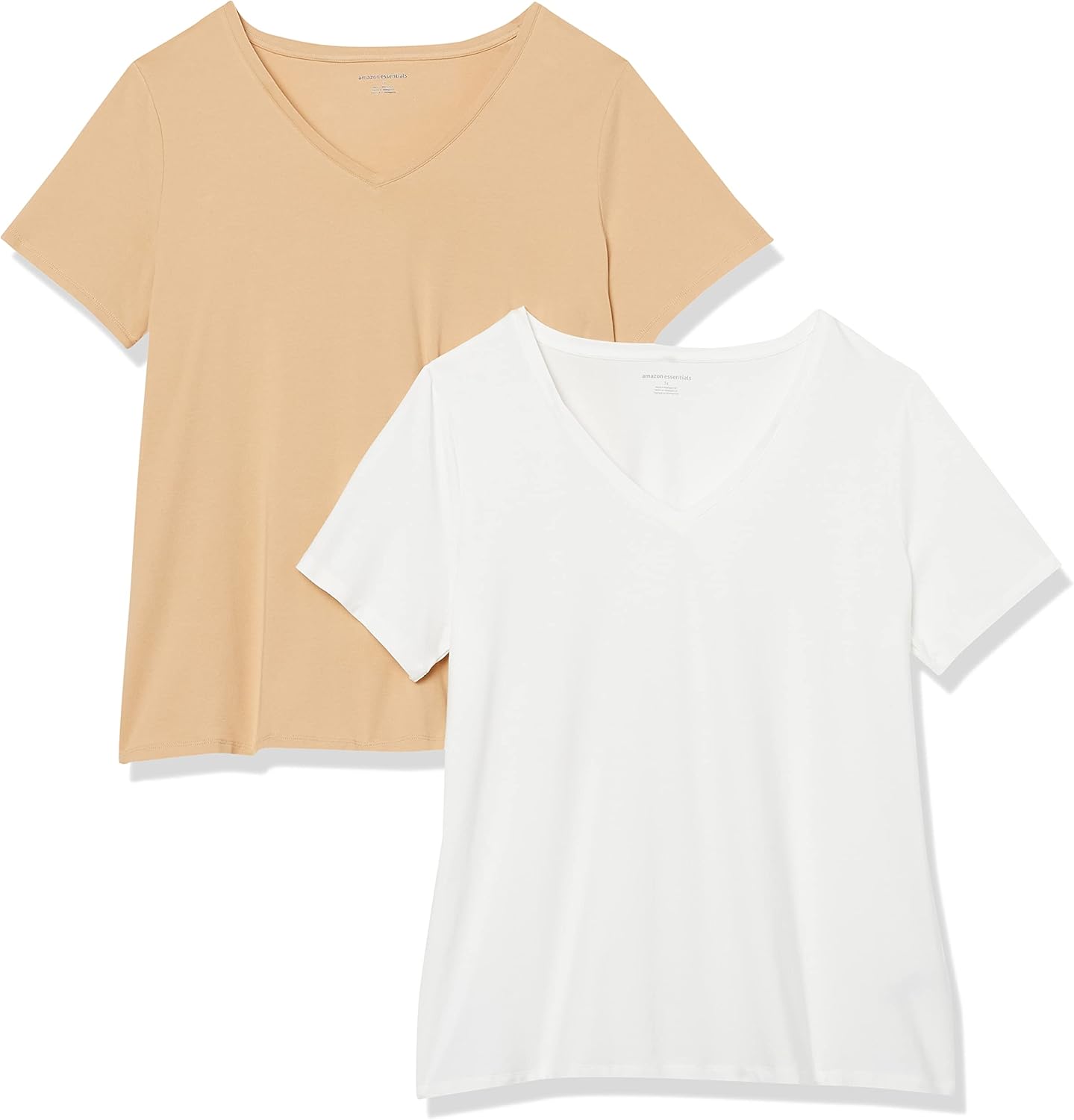 Amazon Essentials Women's Plus Size Short-Sleeve V-Neck T-Shirt