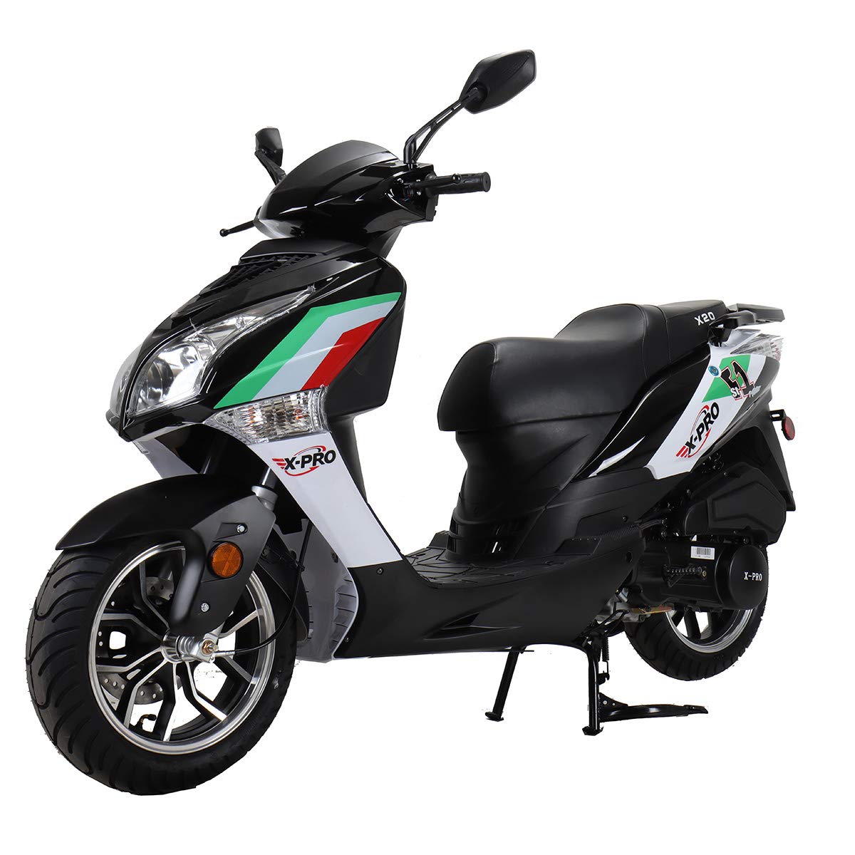 X-PRO 150cc Moped Street Gas Moped 150cc Adult Bike with 13" Aluminum Wheels! (Black)