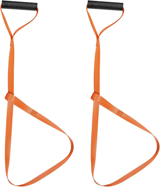 2pcs Deer Drag Harness, Orange Deer Puller Sled Rope with Self-Lock Loop and Easy-to-Grip Handle Deer Pull Strap Hunting Gear and Accessories for Men Hunting