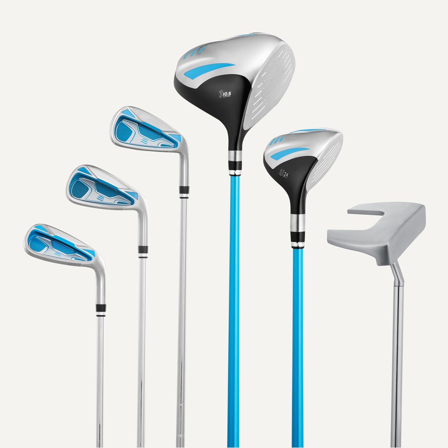 Amazon Basics Golf Club Set, 6- Piece with Stand Bag, Oversized Clubface, Low Center of Gravity