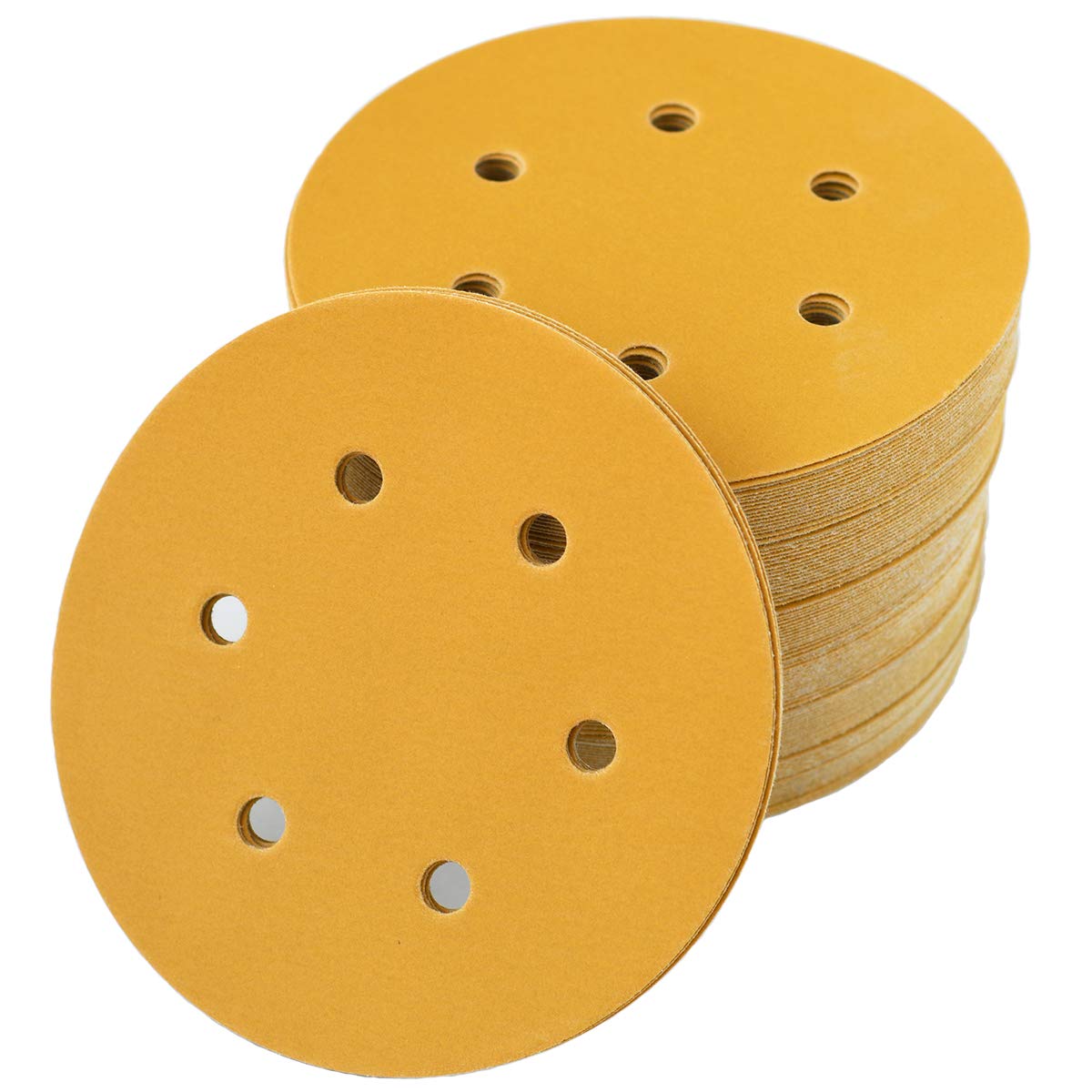 6-Inch 6-Hole Hook and Loop Sanding Discs 600-Grit, Random Orbital Sandpaper for Automotive and Woodworking, 100-Pack