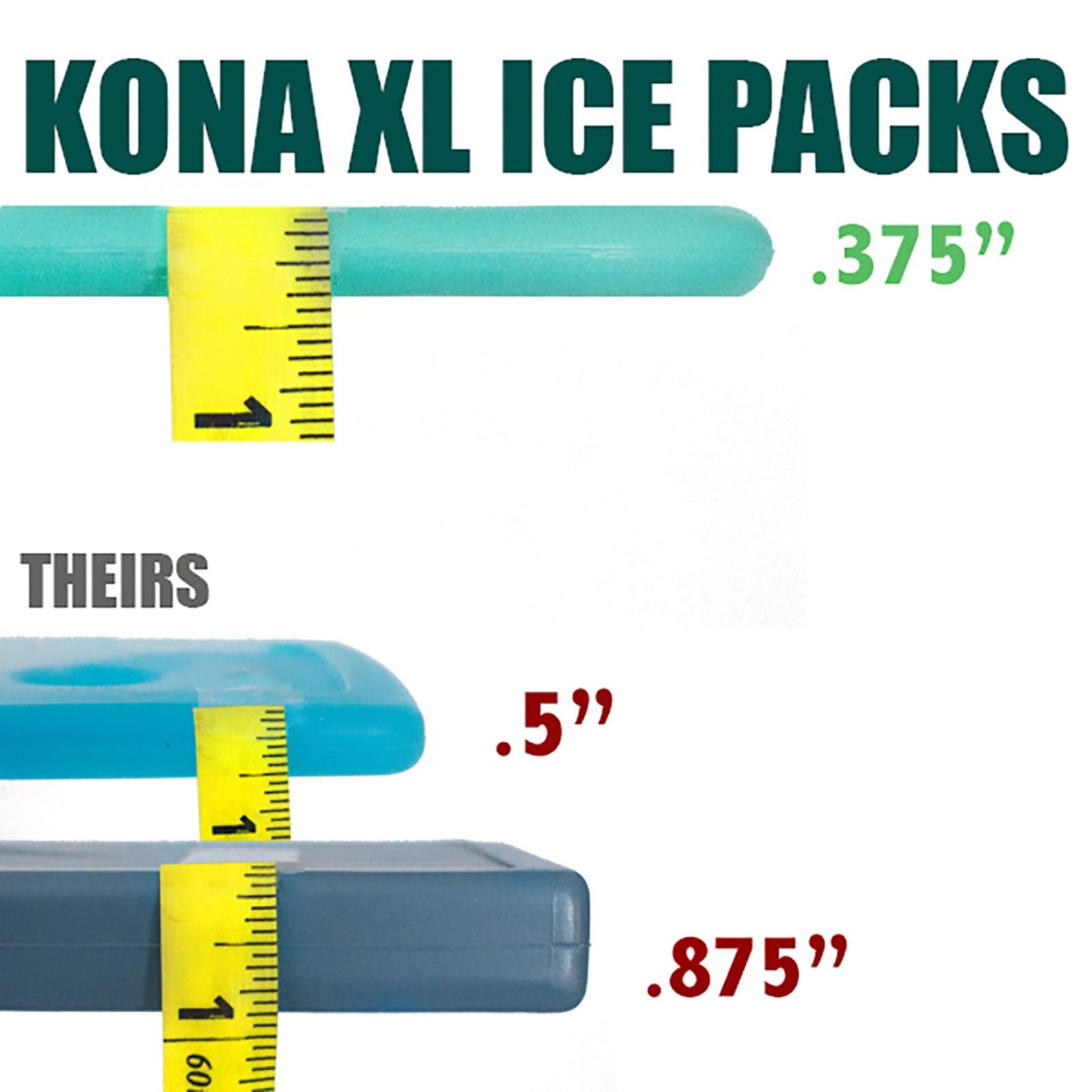 Kona XL Large Cooler Ice Pack - Reusable Long Lasting Dry Ice Packs, 10x13 Inch, 25 Min Freeze