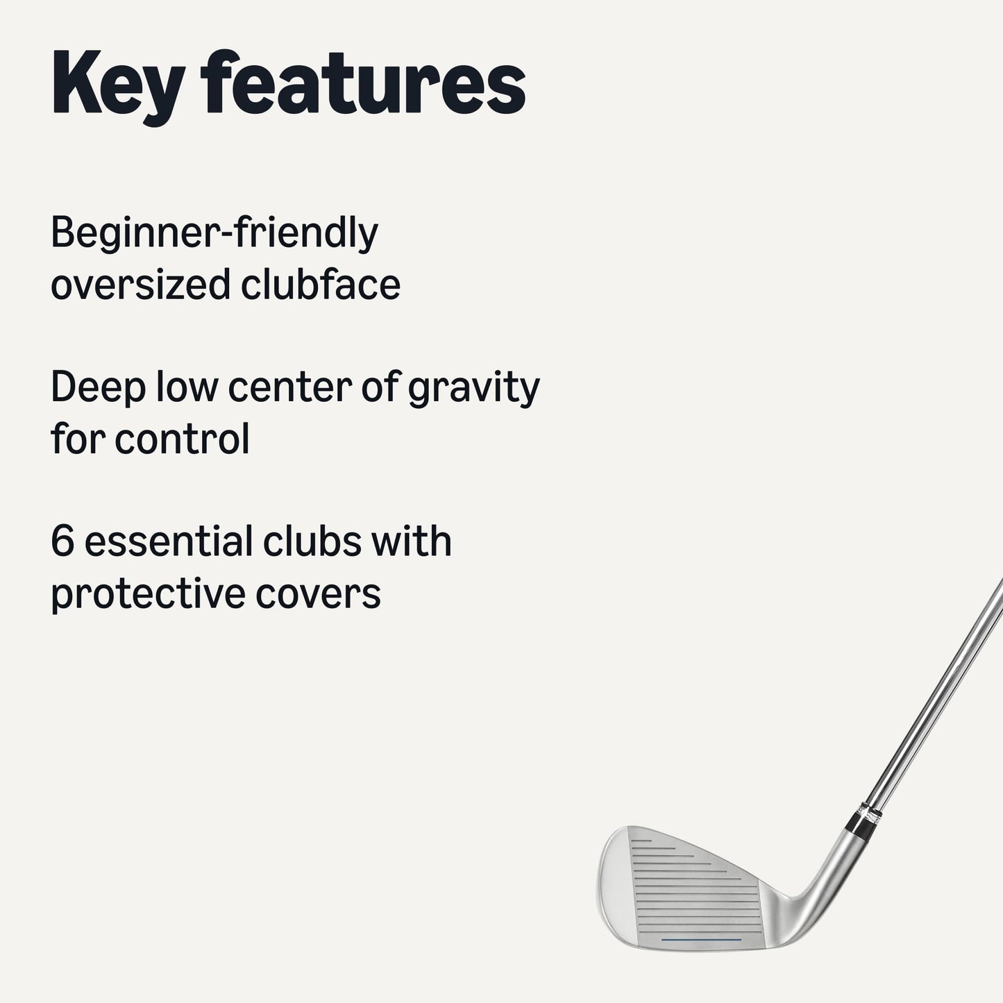 Amazon Basics Golf Club Set, 6- Piece with Stand Bag, Oversized Clubface, Low Center of Gravity