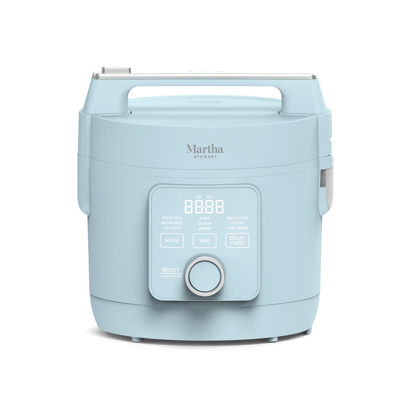Martha Stewart Rice Cooker, 4 Cup (Uncooked) / 8 Cup (Cooked), Ceramic Non-Stick Removable Pot, Keep Warm, Measure Markings, Steam Basket, Brown & Sushi Rice, Quick Cook, Quinoa, Grains, Oats, Caviar Gray