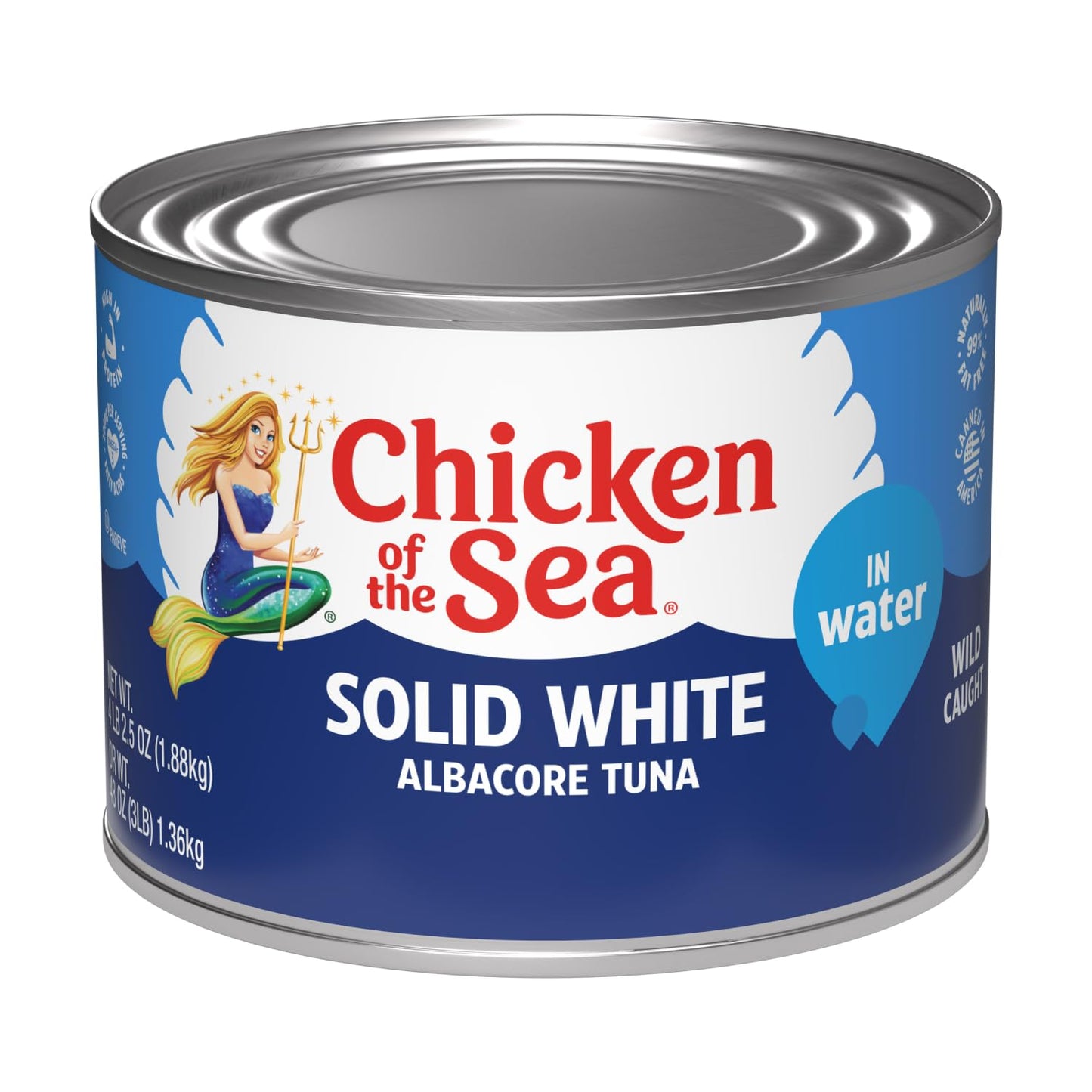 Chicken of the Sea Chunk White Albacore Tuna in Water, Wild Caught Canned Tuna, 12 oz. Can (Pack of 12)