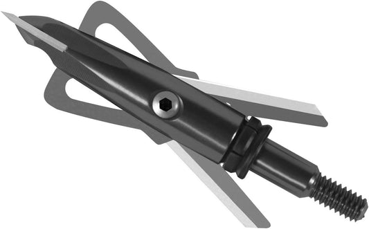 Rage 2 Blade Broadhead, 100 Grain with Shock Collar Technology - 3 Pack, Silver-Stainless Steel