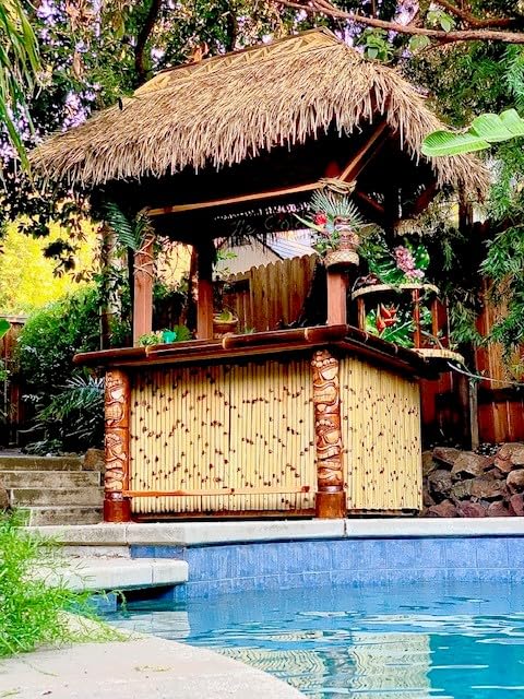Forever Bamboo Mexican Palm Thatch Roof Runner Roll for Eco-Friendly Duck Blind Grass Tiki Hut Palapa Roofing Tiki Bars 35 in H x 8 ft L
