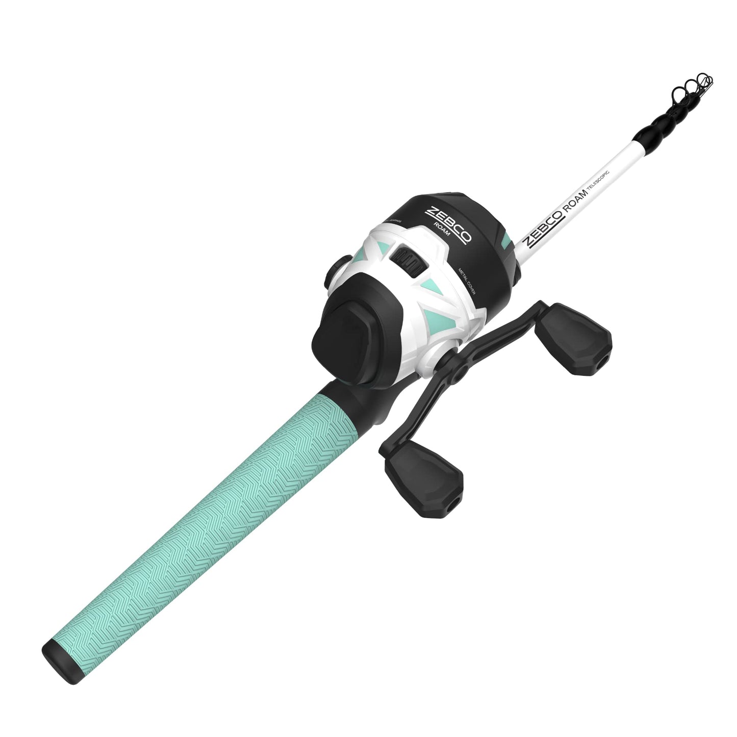Zebco Roam Telescopic Fishing Rod and Spinning or Spincast Fishing Reel Combo, Durable 6-Foot Fiberglass Rod with ComfortGrip Handle, Pre-spooled with Zebco Cajun Fishing Line