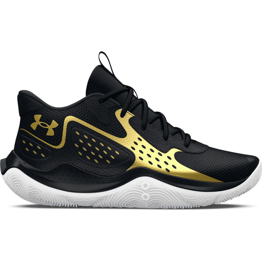 Under Armour Unisex Jet '23, (001) Black/Metallic Gold/Metallic Gold, 9, US