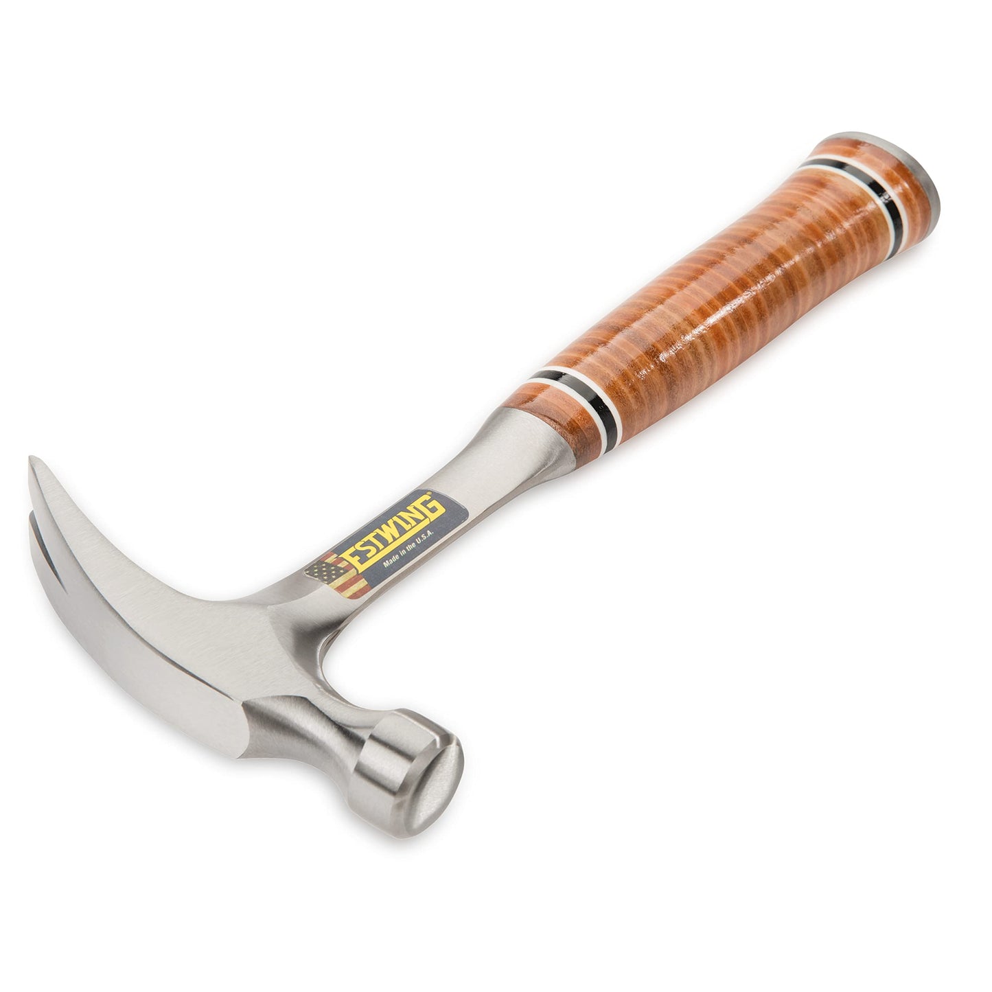 Estwing Hammer - 20 oz Straight Rip Claw with Smooth Face & Genuine Leather Grip - E20S