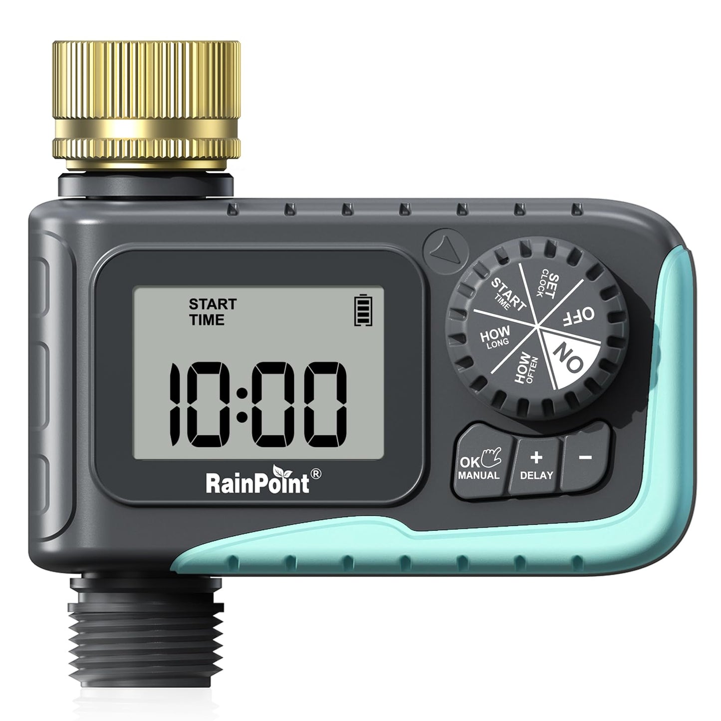 RAINPOINT Sprinkler Timer, Programmable Water Timer for Garden Hose, Outdoor Soaker Hose Timed with Rain Delay/Manual/Automatic Watering System, Digital Irrigation for Yard, Lawn, 1 Outlet