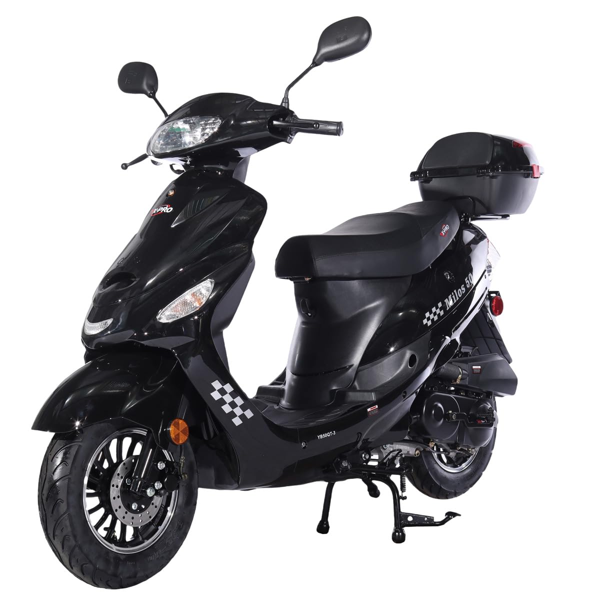 X-PRO Milos 50 Moped with 10" Aluminum Wheels, Electric/Kick Start! (Red)
