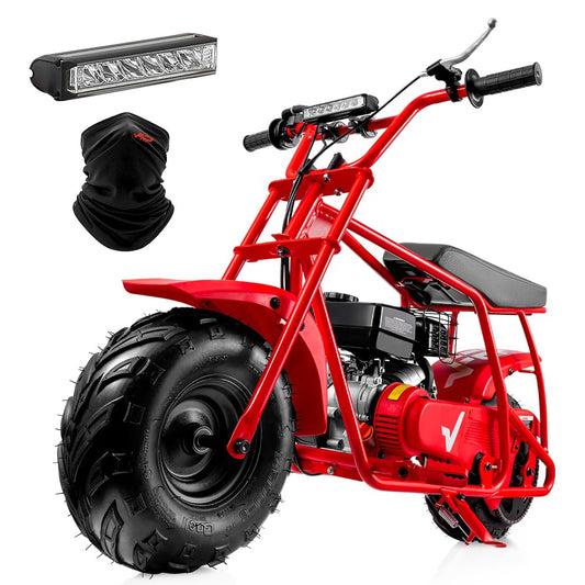 FRP Mini Dirt Bike GMB100, 99 CC Gas Powered Mini Bike 4 Stroke 3HP, Off Road for Kids and Adult, Trail Bike Up to 24 Mph, Weight Support Up to 185 LBS (RED)