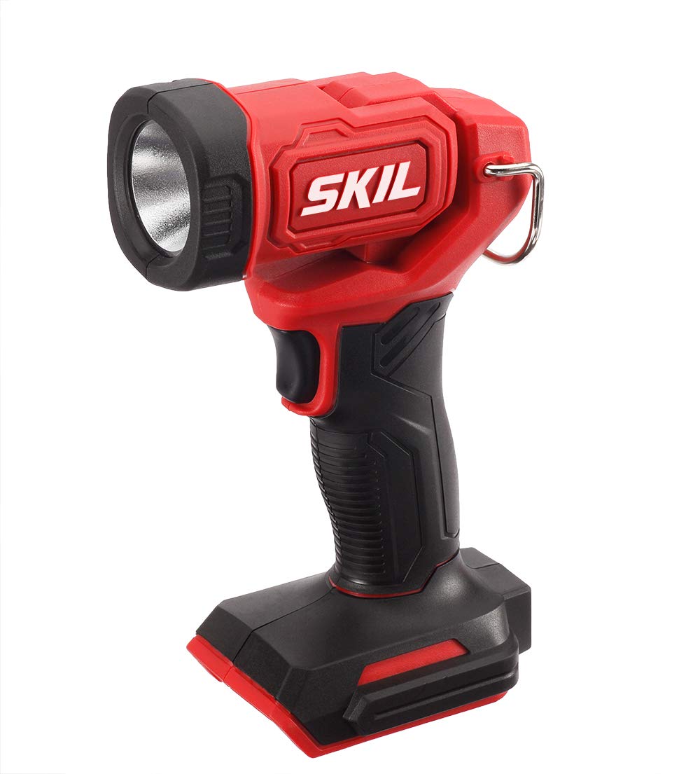 SKIL 20V 4-Tool Combo Kit: 20V Cordless Drill Driver Reciprocating Saw, Circular Saw and Spotlight, Includes Two 2.0Ah PWR CORE Lithium Batteries and One Charger - CB739701,Black, Red