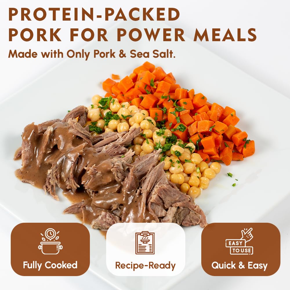 Werling & Sons Canned Pork 14.5 Oz Fully Cooked Ready to Eat Canned Meat Premium Quality Shelf Stable No Refrigeration Needed Perfect for Emergency Storage Camping Survival Canned Food Pack of 12