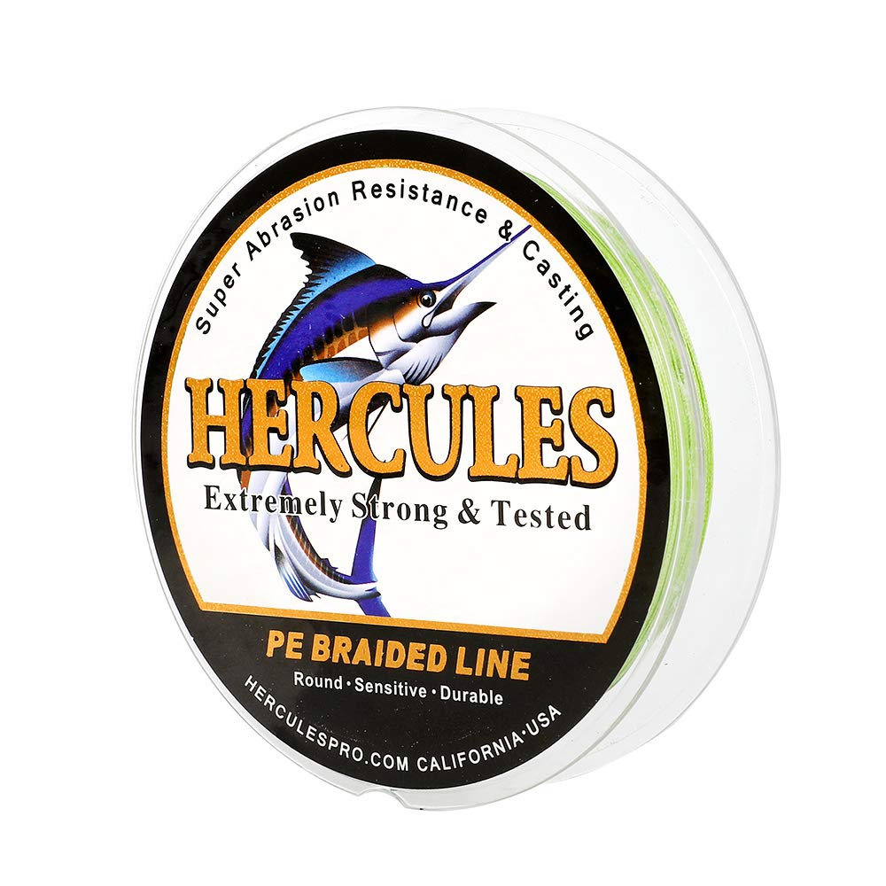 HERCULES Cost-Effective Super Cast 8 Strands Braided Fishing Line 10LB to 300LB Test for Salt-Water,109/328/547/1094 Yards(100M/300M/500M/1000M),Diam.#0.12MM-1.2MM,Hi-Grade Performance,Variety Colors