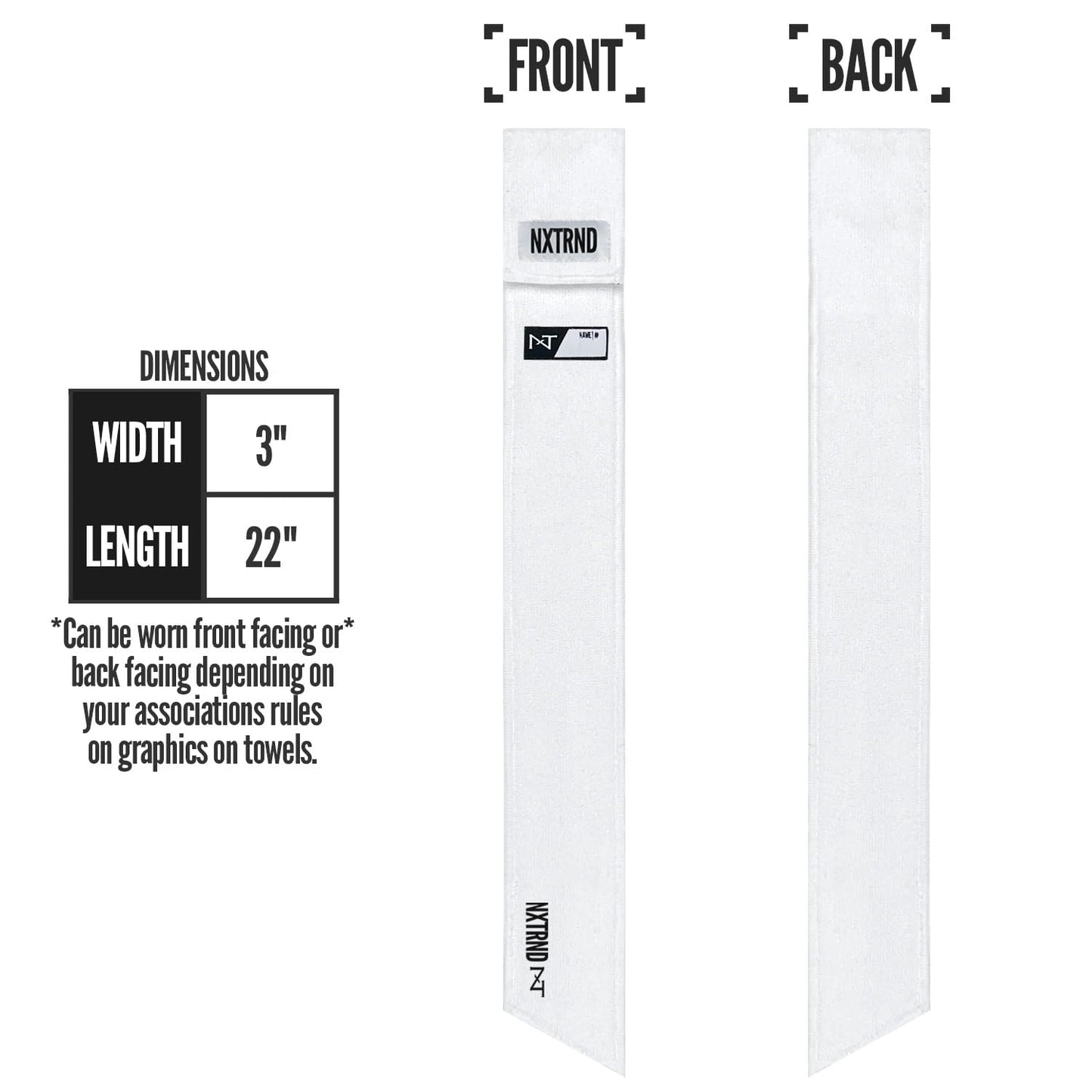 Nxtrnd Streamer Football Towel, Thin Sports Towel, Dries Hands & Football Accessories (White)