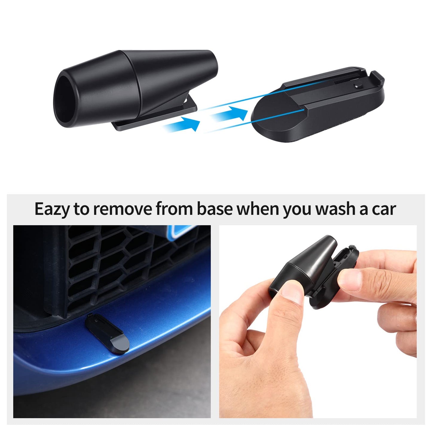 Frienda 10 Pcs Deer Whistles Horns Deer Avoids Collisions Vehicles Wind Activated Ultrasonic Warning for Car Motorcycles Animal Save Alert(Black)