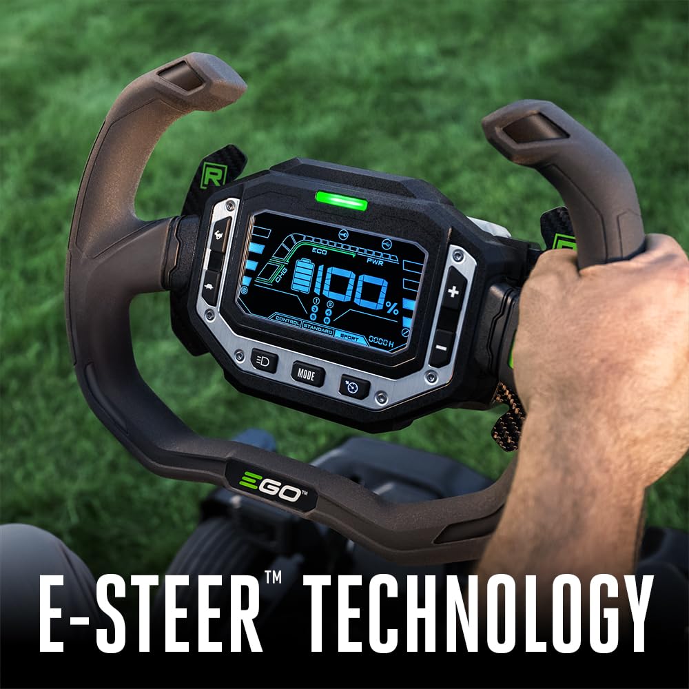 EGO Power+ Electric Riding Lawn Mower, 52" Deck with Zero Turn Radius, Includes (6) 56V 12.0Ah Batteries and Charger - ZT5207L