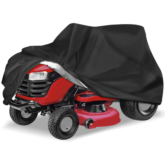 KISEER Outdoors Lawn Mower Cover Waterproof Heavy Duty 210D Polyester Oxford UV Protection Lawn Tractor Cover Fits Decks Up to 54" with Drawstring and Storage Bag