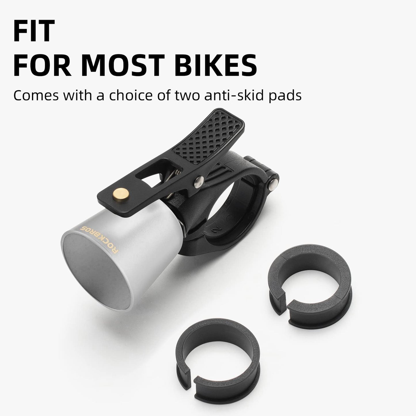 ROCKBROS Bike Bell Classic Bicycle Bell Mountain Bike Bells for Adults with Loud Sound and Fit for 0.87-1.25in/22.2-31.8mm Bicycle Handlebars