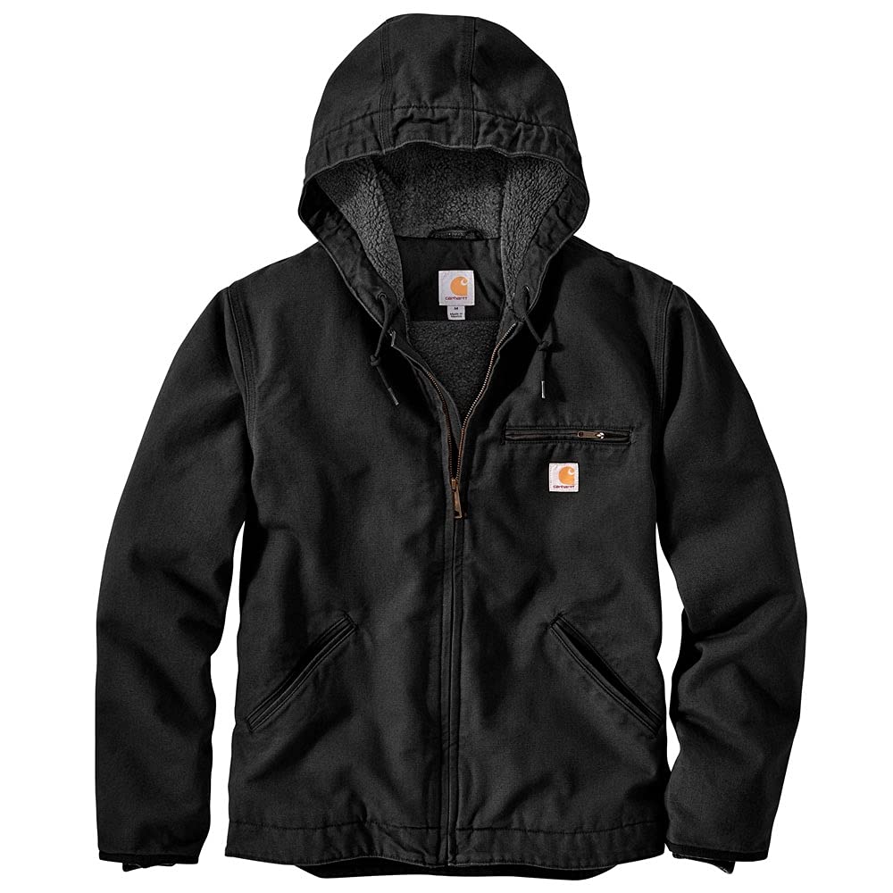 Carhartt Men's Relaxed Fit Washed Duck Sherpa-Lined Jacket
