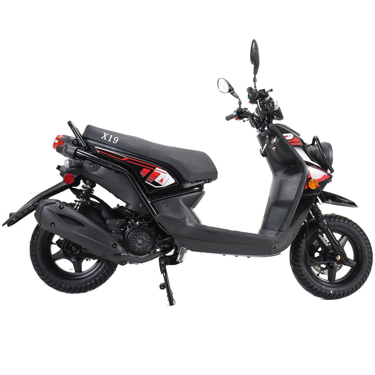 X-PRO 150cc Adult Moped Street Gas Moped 150cc Bike with 12" Aluminum Wheels (Black)