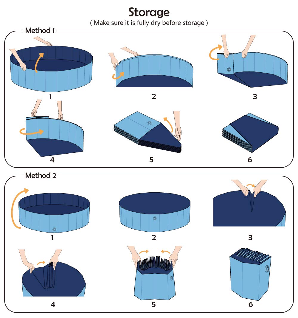 Jasonwell Foldable Dog Pet Bath Pool Collapsible Dog Pet Pool Bathing Tub Kiddie Pool Doggie Wading Pool for Puppy Small Medium Large Dogs Cats and Kids 48" Blue