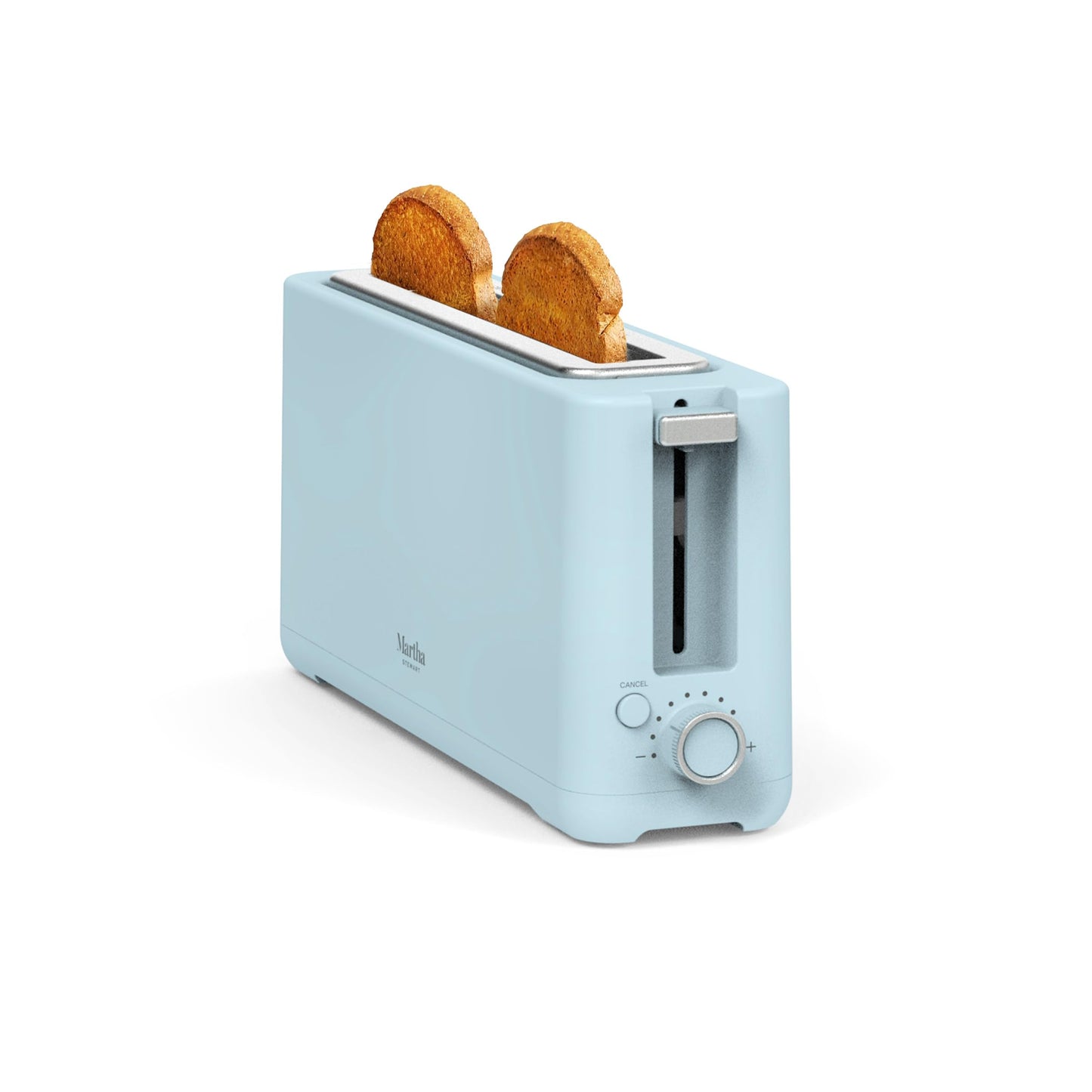 Martha Stewart 2 Slice Long Slot Toaster, Extra Wide for Sourdough & Bagels, 10 Setting Shade Control, Removable Crumb Tray, Self-Centering Design, Defrost/Reheat, Cancel, Slim Space-Saving, Honeydew