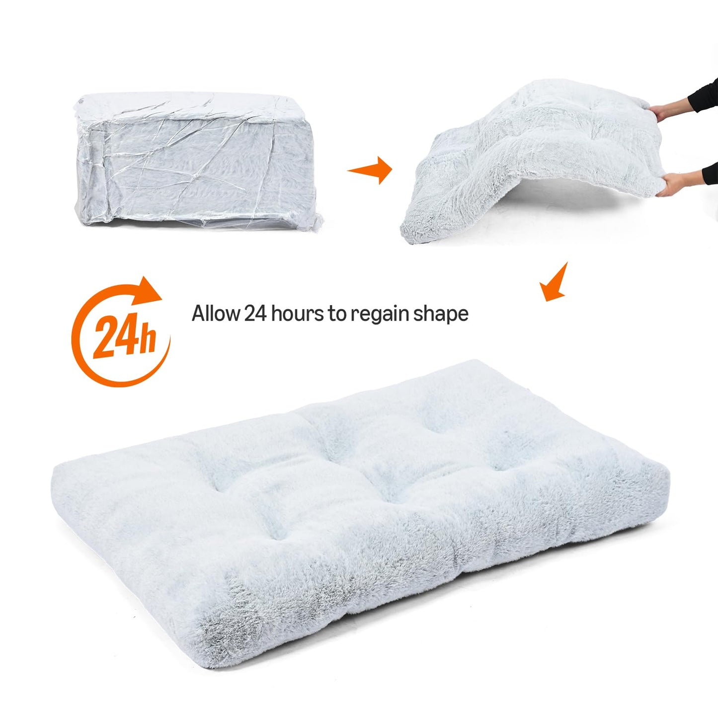 Amazon Basics Large Dog Bed for Crate, Washable Large Dog Mat for Pet Kennel, Anti-Slip, 42x28x4 Inches