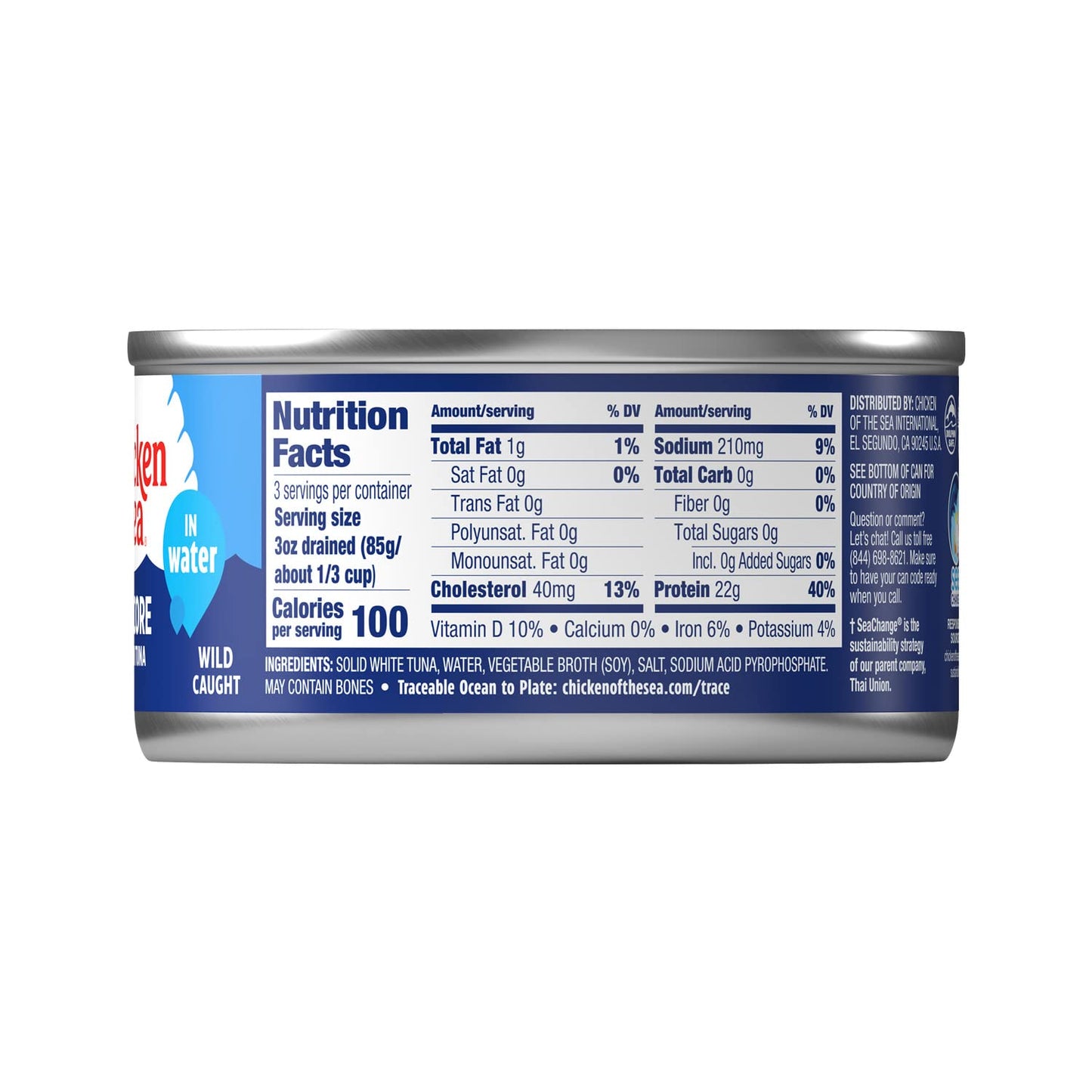 Chicken of the Sea Chunk White Albacore Tuna in Water, Wild Caught Canned Tuna, 12 oz. Can (Pack of 12)