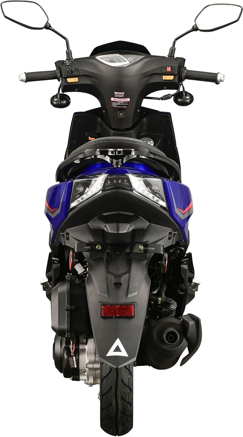 HHH X18 Upgraded 150cc Scooter Moped Street Gas Fully Automatic Scooter 150cc Moped for Adult and Youth Upgraded 10" Aluminum Wheels (Blue Color)