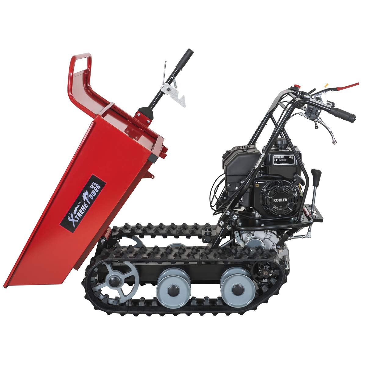 XtremepowerUS All-Terrain Track Barrow Wheel Gas Powered by Kohler 6.5hp 196cc Wheelbarrow Utility Cart Motorized Wagon