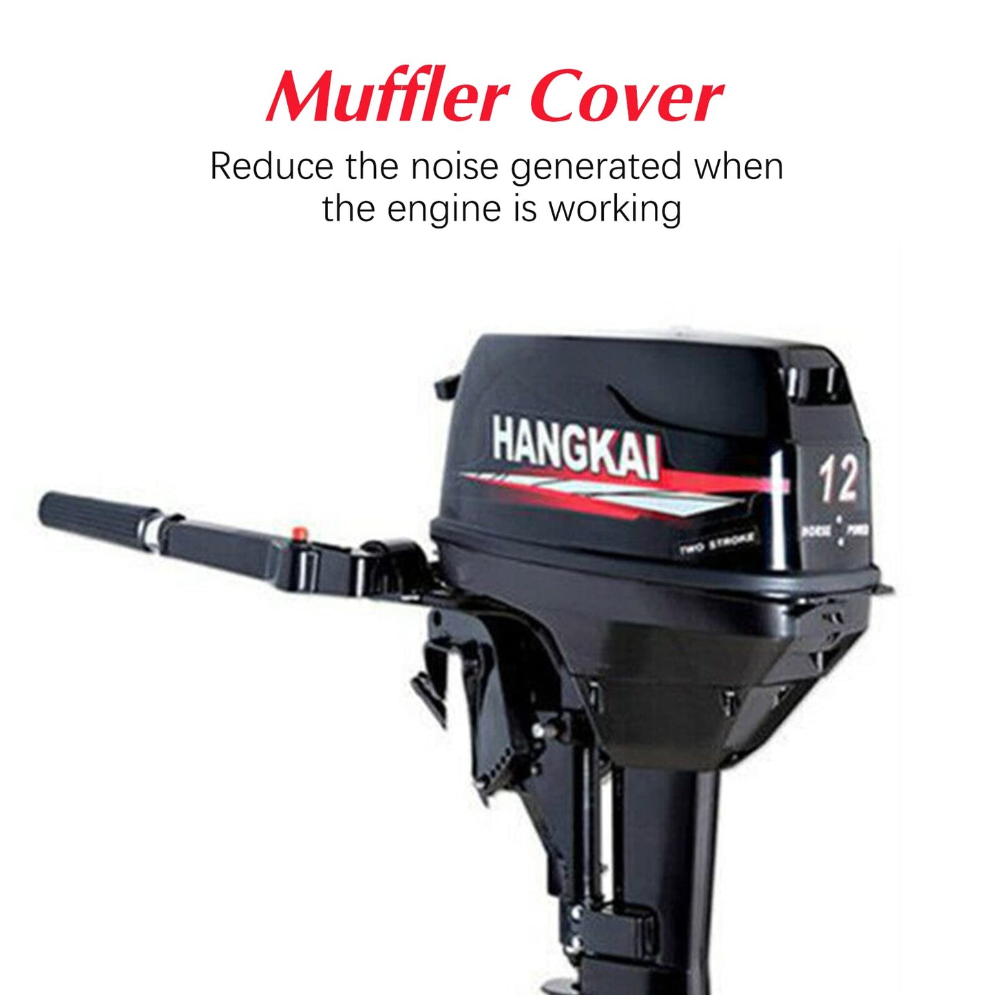 4 Stroke Outboard Motor, 123CC 6.5HP Boat Motor Boat Engine Motor, Heavy Duty Outboard Boat Motor Inflatable Marine Fishing Boat Yacht Engine (Fuel tank and Hoses Not Included)