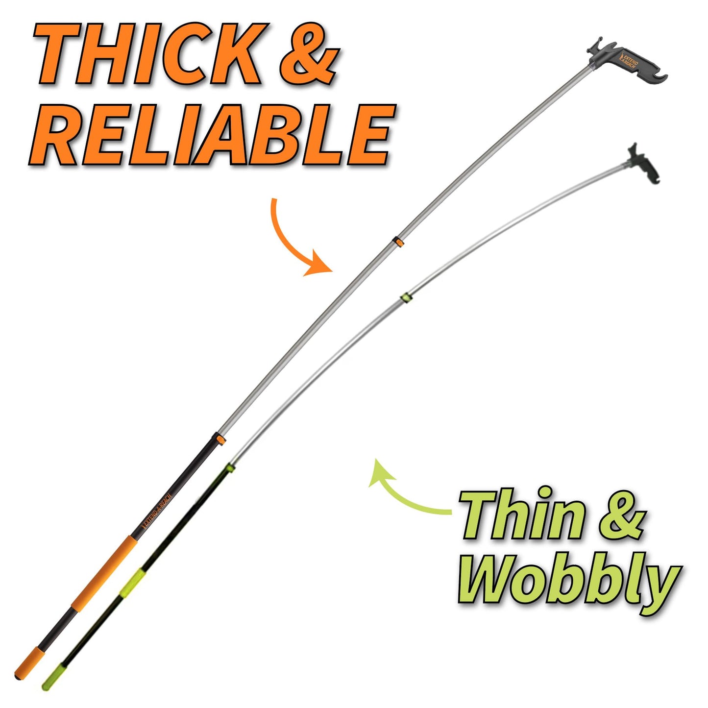Telescoping Boat Hook Pole for Docking // 5-12 ft Extension Push Pole for Boating // Aluminium Dock Pole with Hook // Multi-Purpose Telescopic Pole: Non-Slip, Durable, Floating, Lightweight & Sturdy