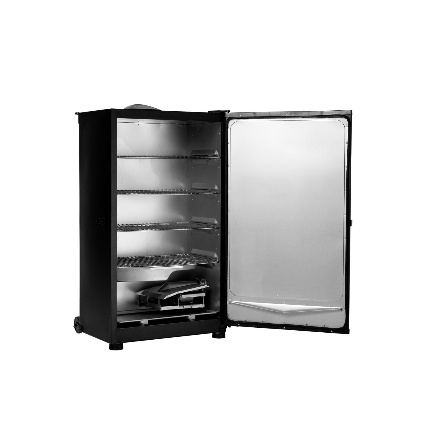 Masterbuilt® 30-inch Digital Electric Vertical BBQ Smoker with Leg Kit, Side Wood Chip Loader and 710 Cooking Square Inches in Black, Model MB20070421