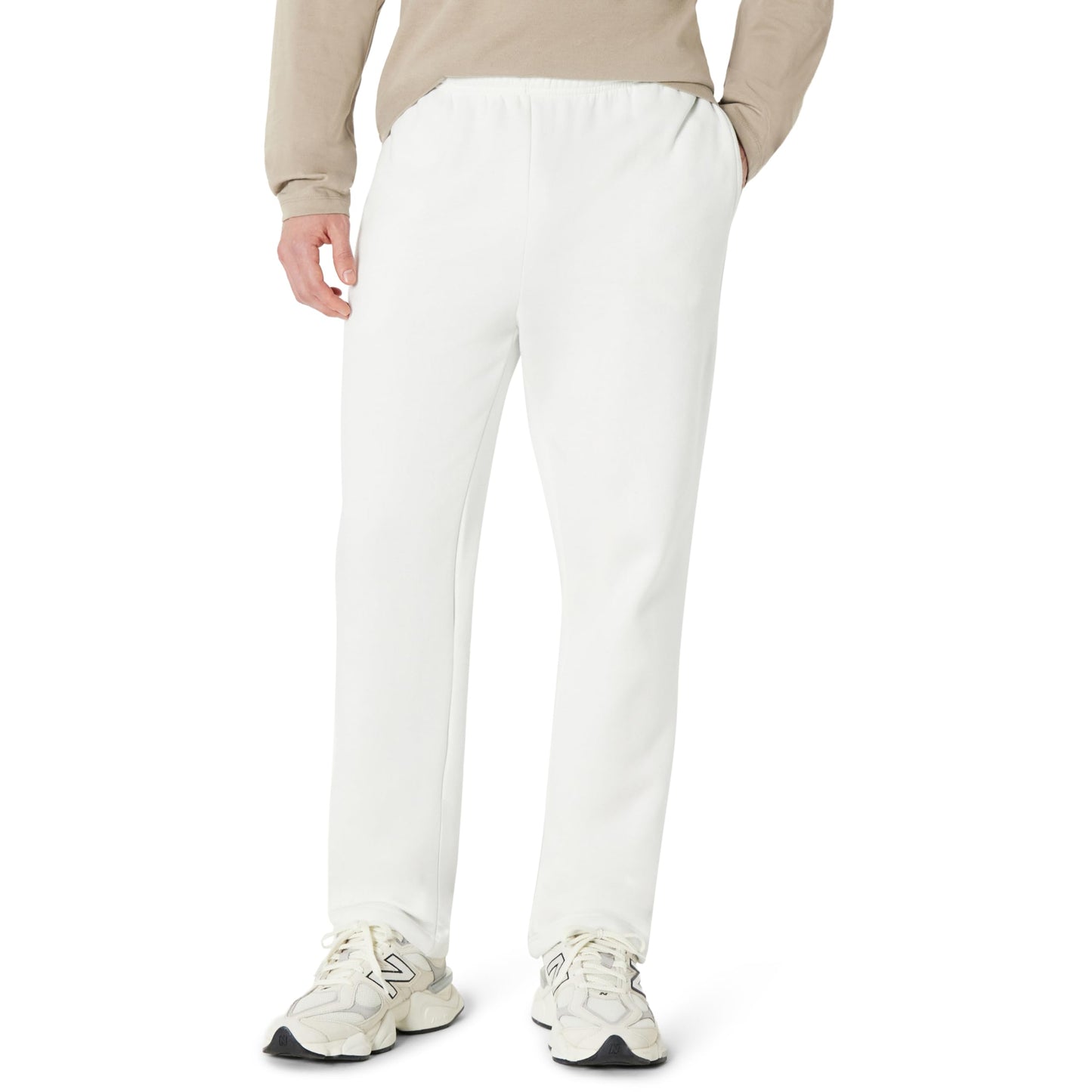 Amazon Essentials Men's Relaxed Straight Leg Fleece Open Bottom Sweatpant (Available in Big & Tall)