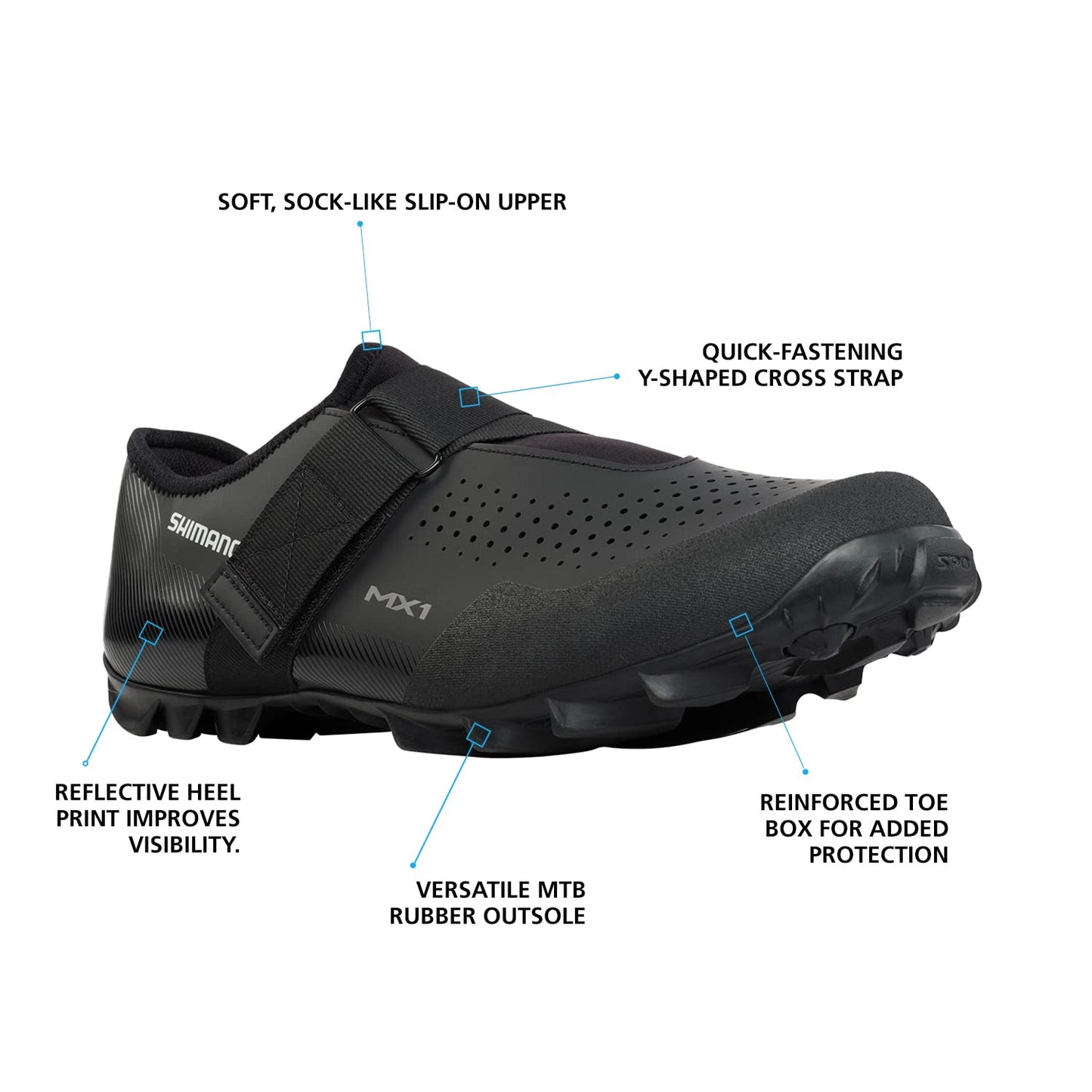 Shimano SH-MX100 Multi-Use Off-Road Cycling Shoe, Black, 12 Women/10 Men (EU 43)