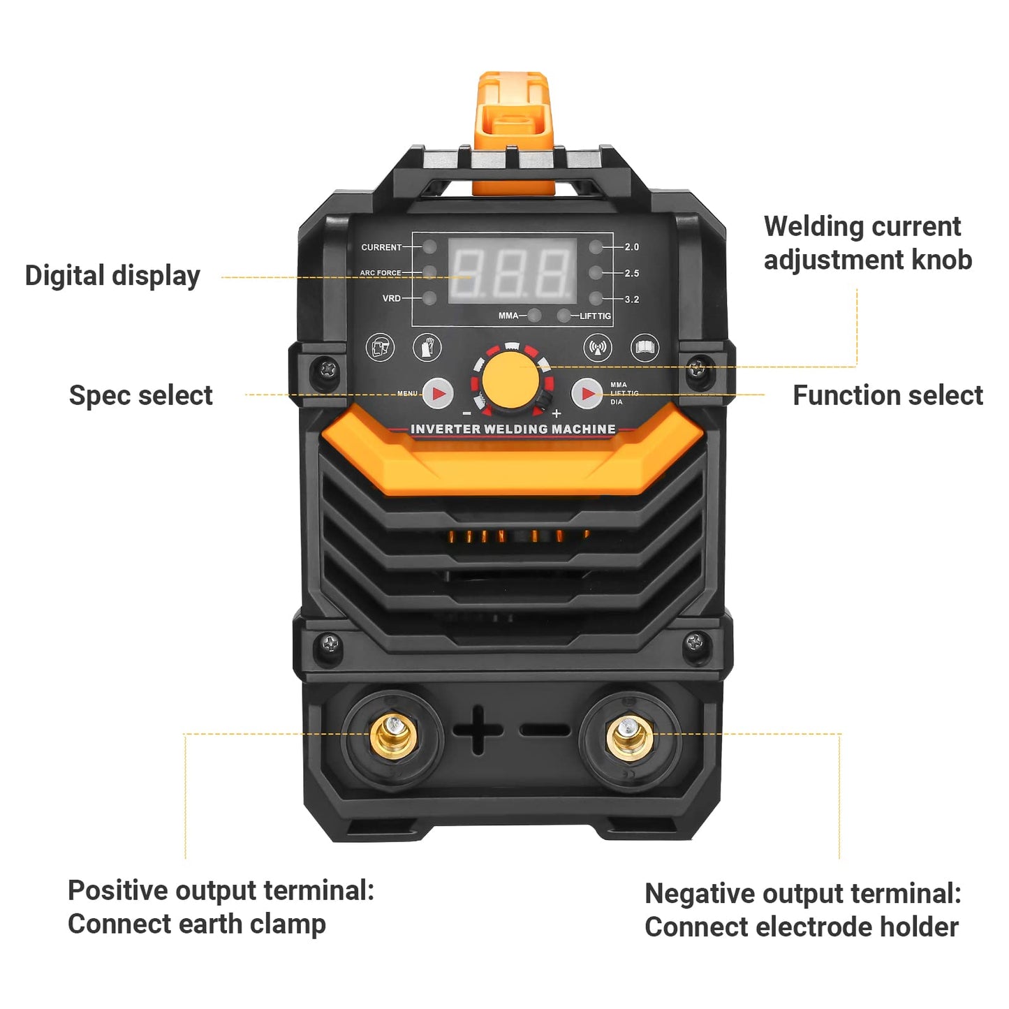 DEKOPRO 110/220V MMA Welder,160A ARC Welder Machine IGBT Digital Display LCD Hot Start Welder with Electrode Holder,Work Clamp, Input Power Adapter Cable and Brush