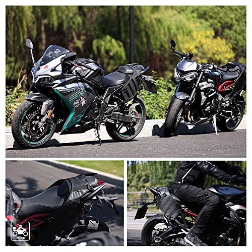 Rhinowalk Motorcycle Tail Bag Motorbike Side Bag 8L Full Waterproof Motor Saddle Pannier Bag Rear Rack Trunk Professional Motor Accessories-Black